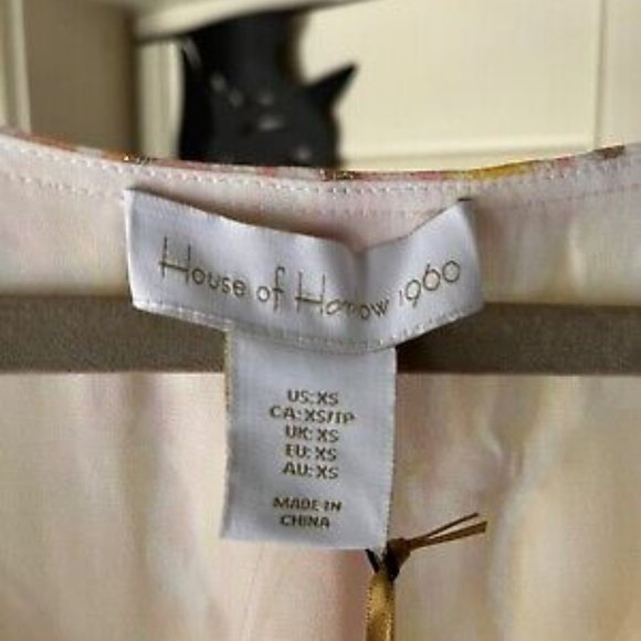 House of Harlow 1960 Polyester Maxi Pastels Bohemian XS NWT subtle gold accents - Picture 7 of 9